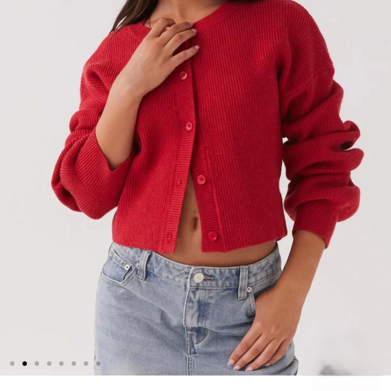 Fall and winter casual round neck knit cardigan
